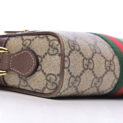 Gucci GG Supreme Monogram Web Mini Ophidia Shoulder Bag Brown 9 of 11