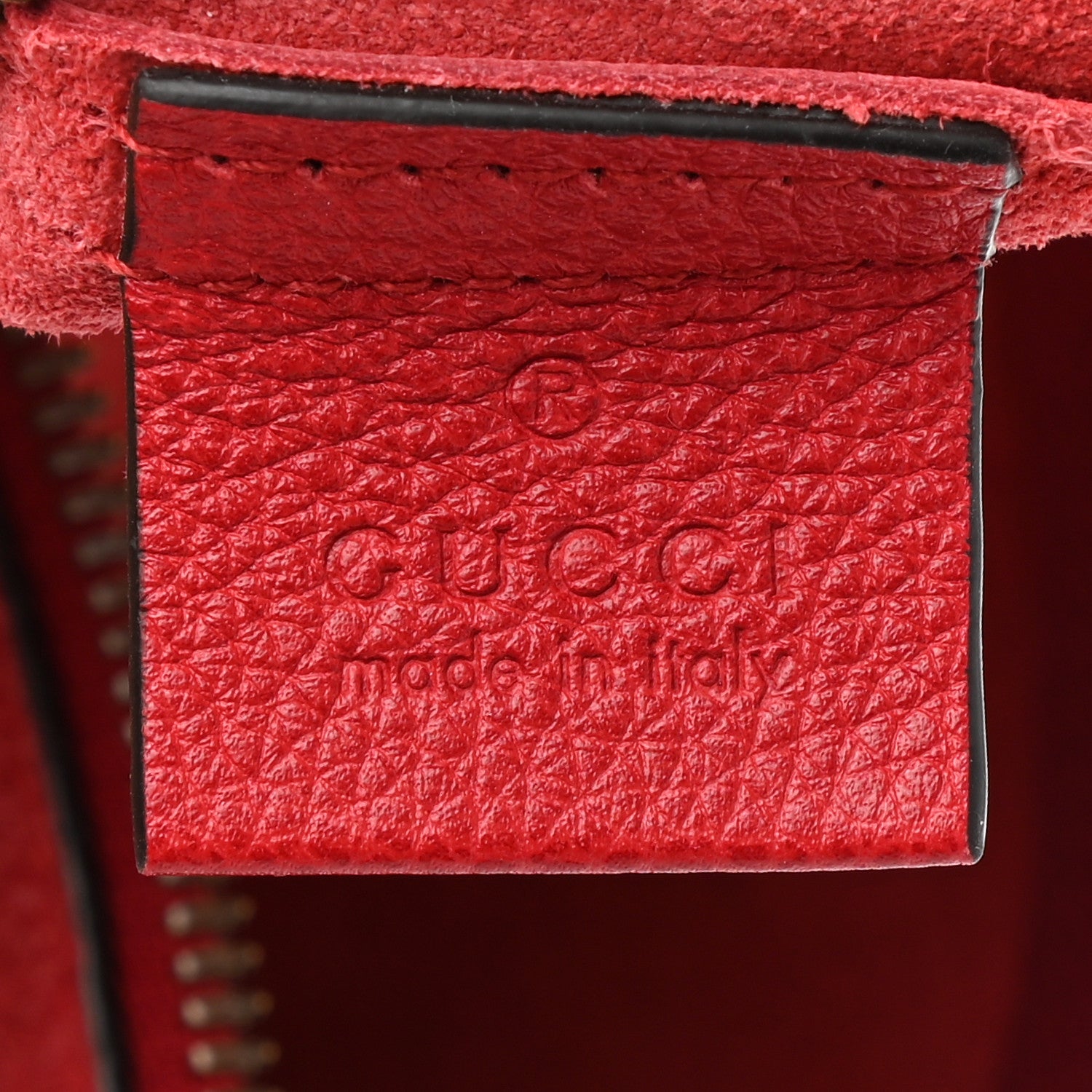 Gucci Pebbled Calfskin Medium Logo Portfolio Clutch Hibiscus Red 6 of 10
