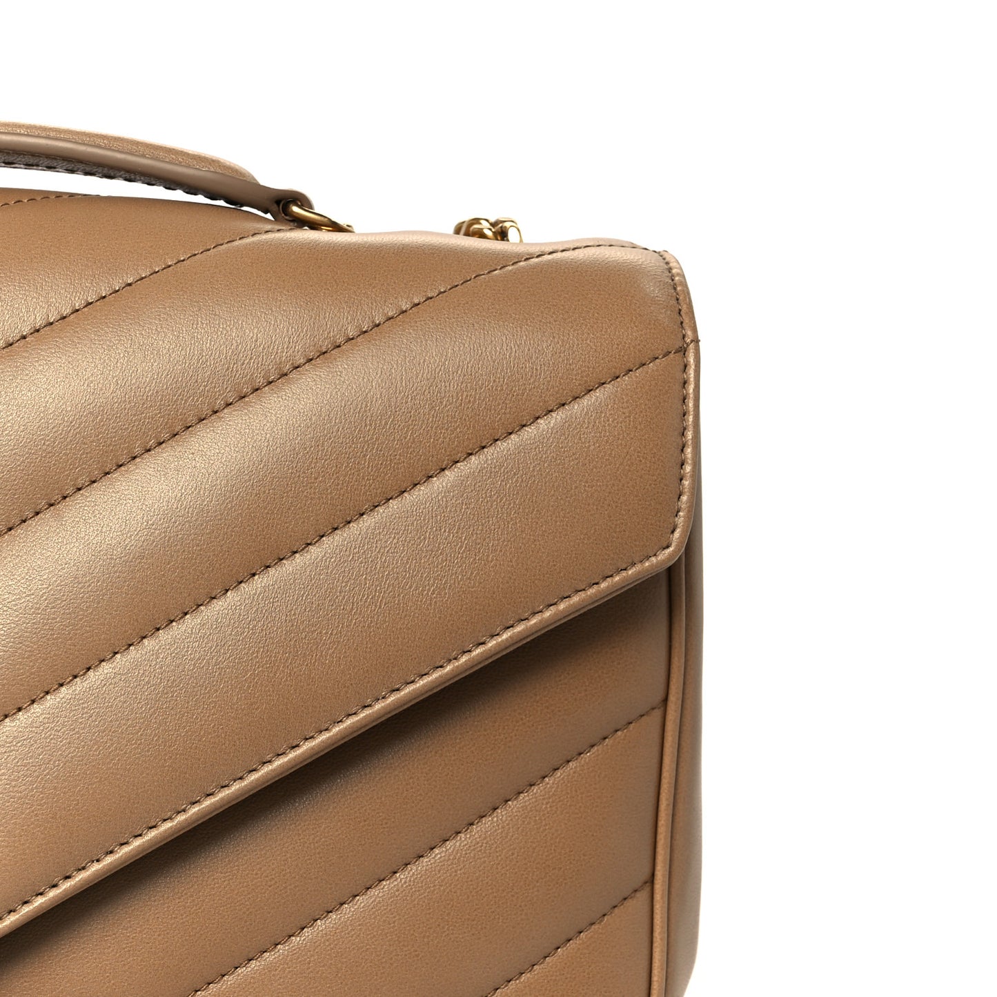 Lambskin Chevron Quilted Medium LouLou Natural Tan