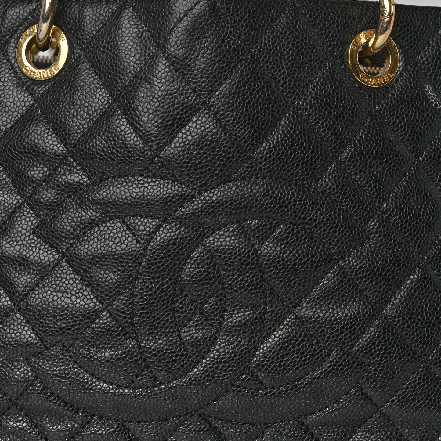 Caviar Quilted Grand Shopping Tote GST Black