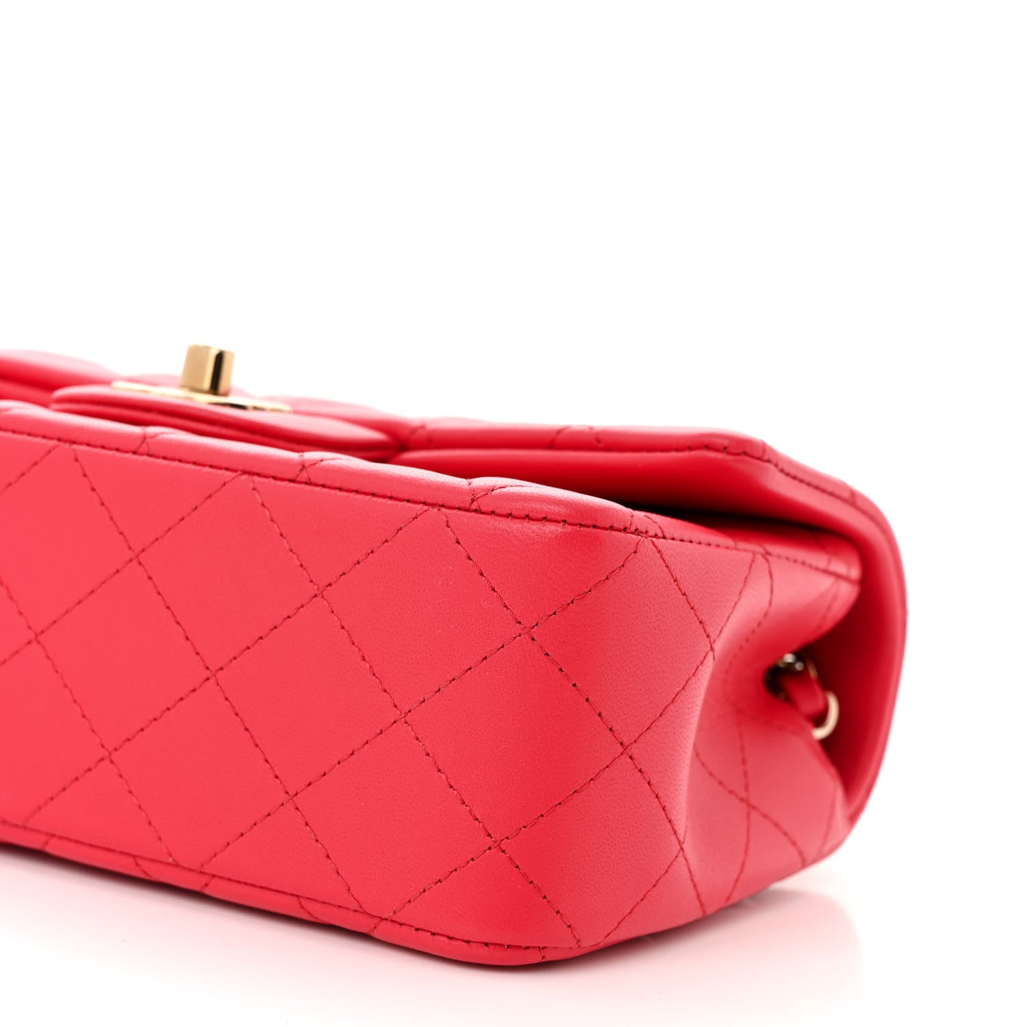 Chanel Lambskin Quilted Mini Rectangular Flap Red 10 of 11
