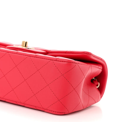Chanel Lambskin Quilted Mini Rectangular Flap Red 10 of 11
