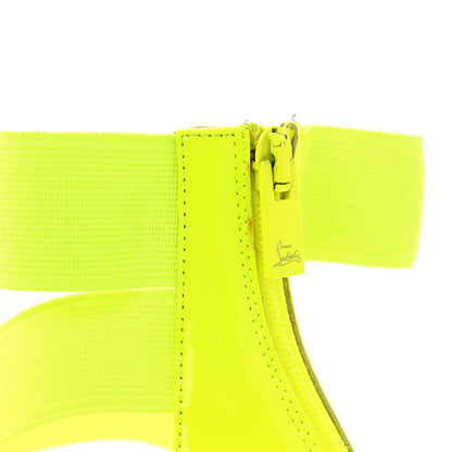Christian Louboutin Elastic Patent Gladiapop 85 Heel Sandals 38 Fluo Yellow 8 of 12