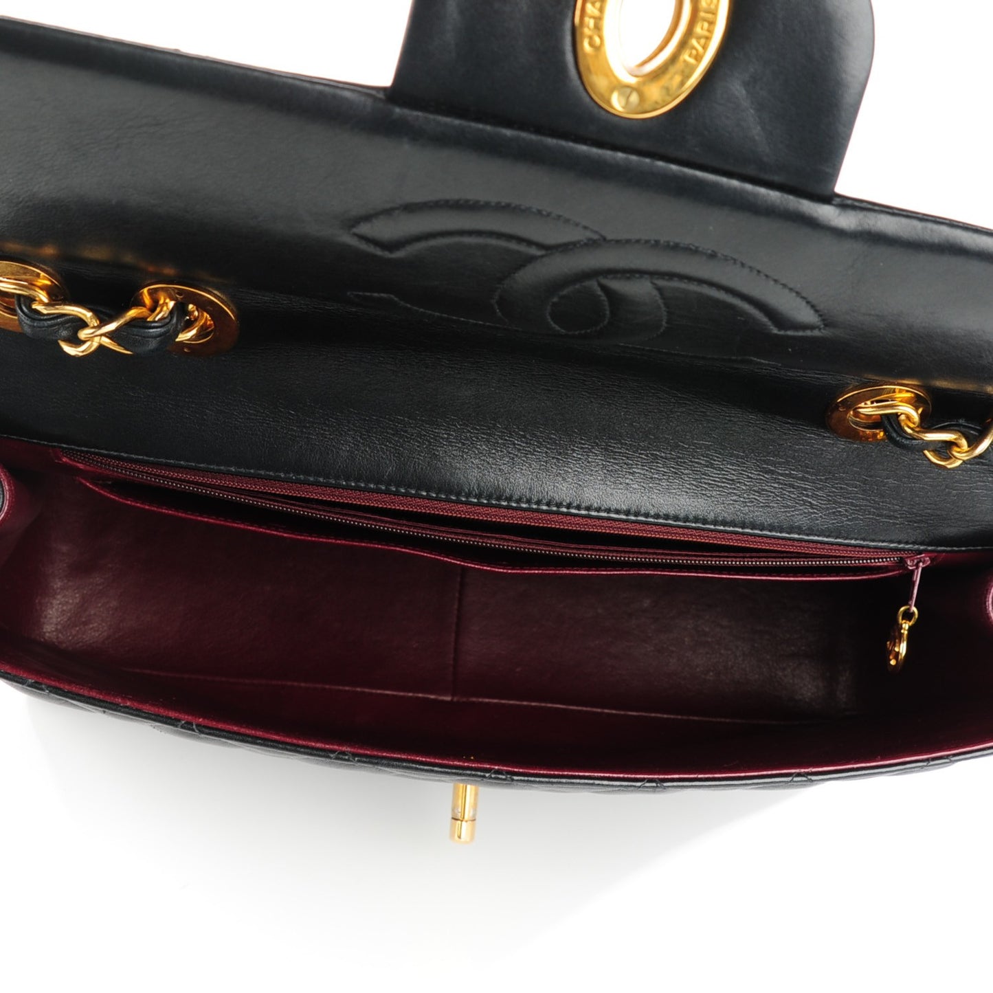 Lambskin Quilted XL Jumbo Single Flap Black
