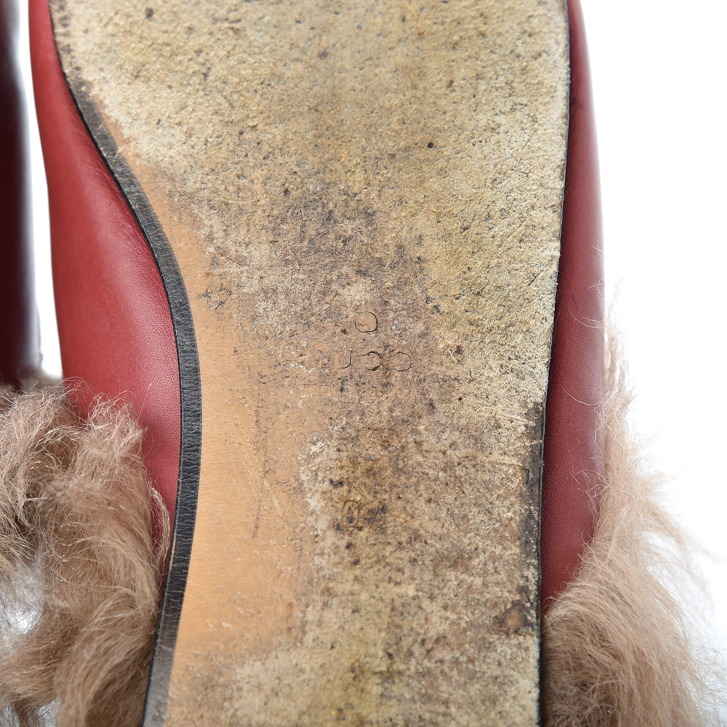 Betis Glamour Calfskin Fur Womens Princetown Slippers 40.5 Hibiscus Red Naturale