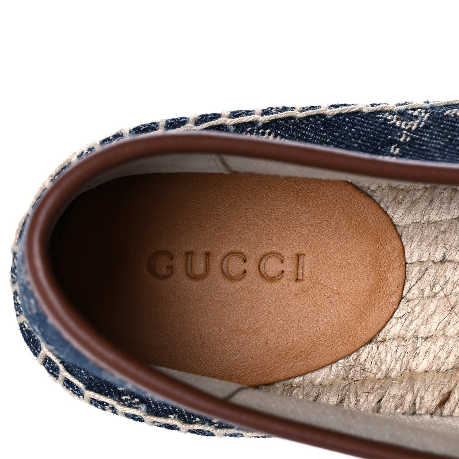 Gucci Denim GG Monogram Espadrilles 36.5 Blue Tea Cuir 8 of 9