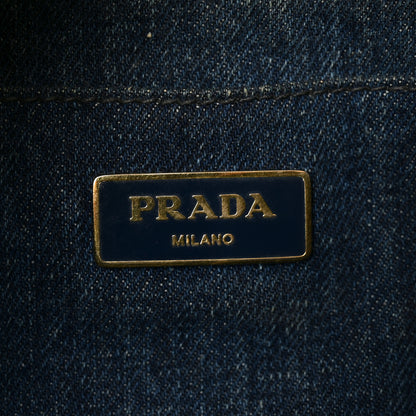 Prada Denim Canapa Small Logo Tote Avio 6 of 9