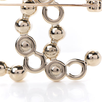 Chanel Pearl Coco CC Brooch Gold 4 of 4
