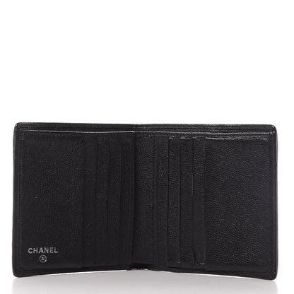 Chanel Caviar CC Button Bi-Fold Wallet Black 4 of 9