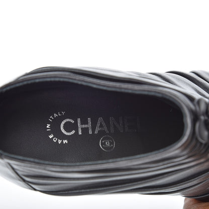 Chanel Calfskin Camellia Flowers Cap Toe Booties 36.5 Black 8 of 9
