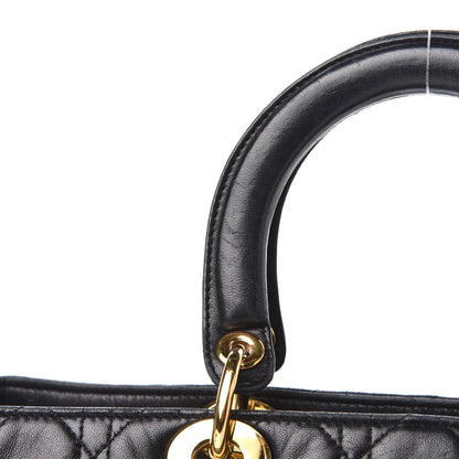 Christian Dior Lambskin Cannage Large Lady Dior Black 11 of 12