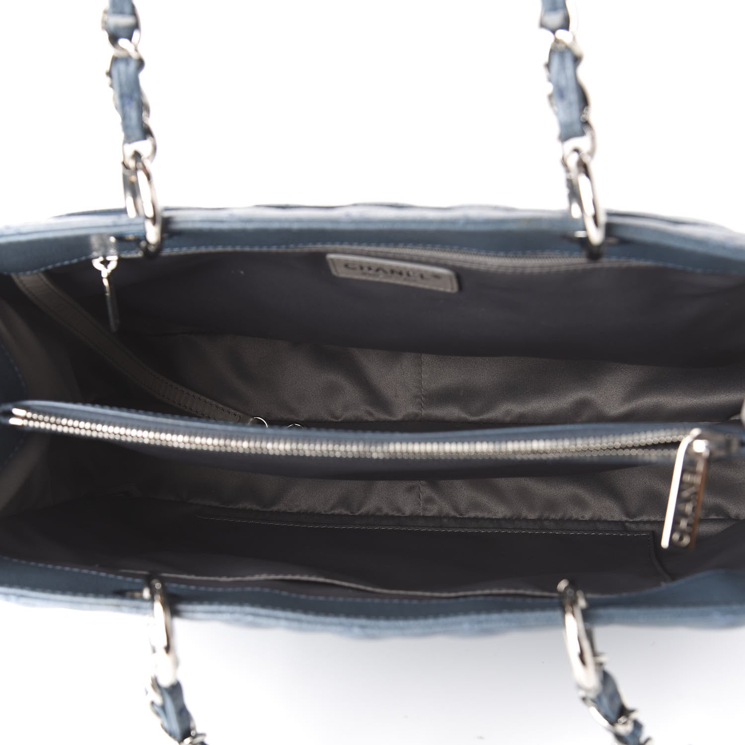 Chanel Caviar Quilted Grand Shopping Tote GST Blue 4 of 11