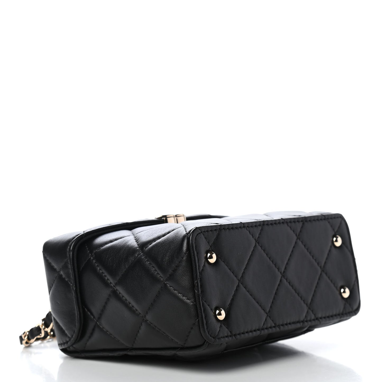 Lambskin Quilted Small Box Bag Black