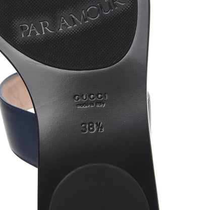 Gucci Calfskin GG Marmont Thong Sandals 38.5 Blue Agata 7 of 8