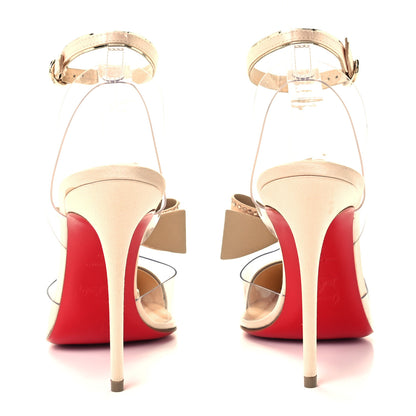 Christian Louboutin Satin PVC Specchio Naked Bow 100 Pumps 36 Version Nude 10 of 20