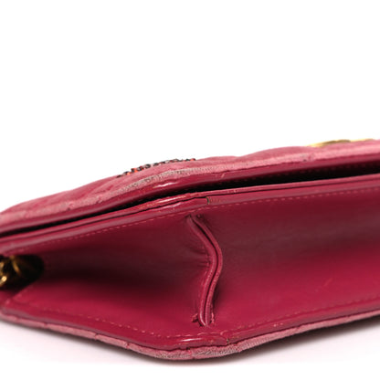 Gucci Velvet Matelasse Crystal Sequin Heart Embroidered GG Marmont Mini Bag Light Raspberry Rose 9 of 11