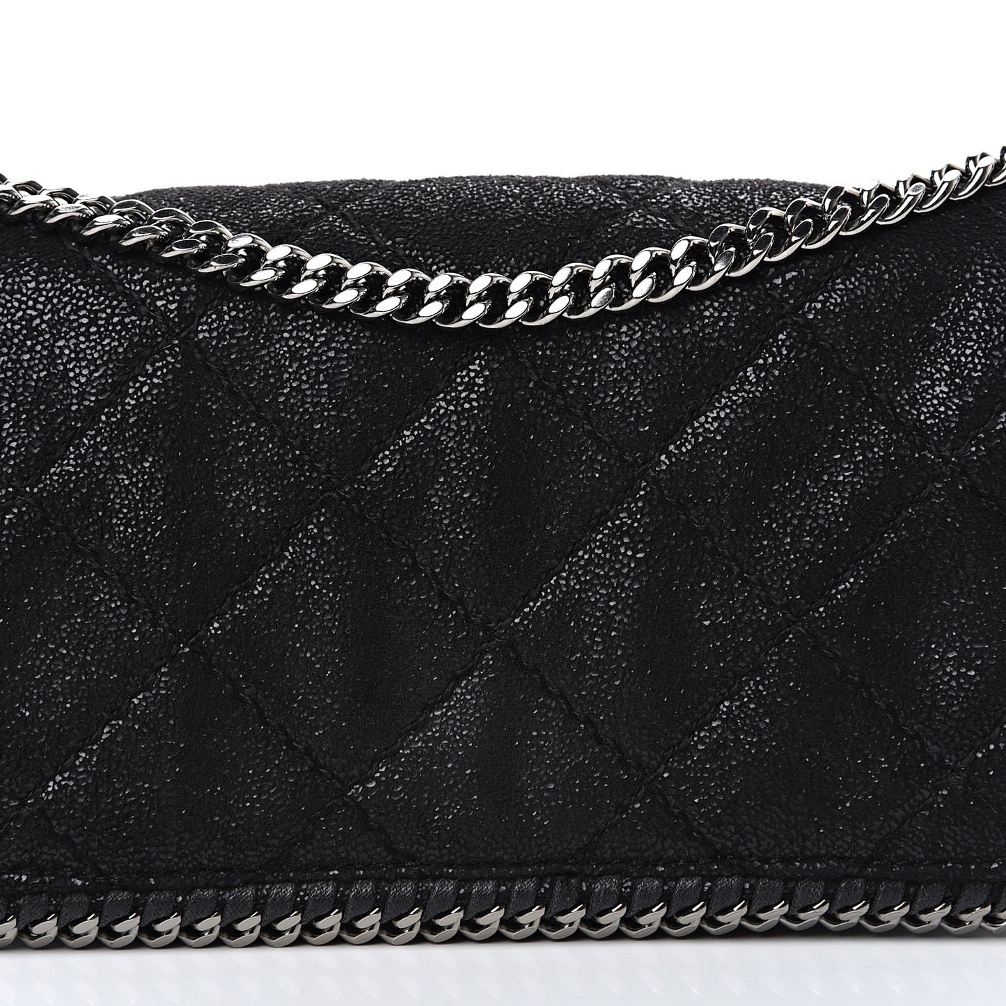 Shaggy Deer Quilted Falabella Crossbody Bag Black