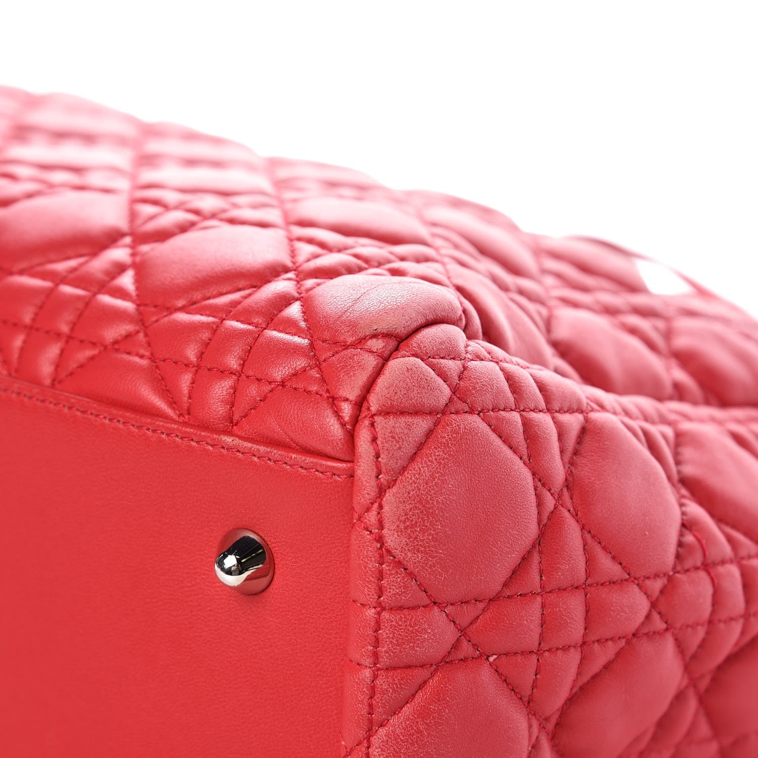 Christian Dior Lambskin Cannage Large Dior Soft Shopping Tote Coral 10 of 16