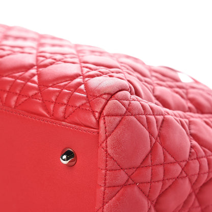 Christian Dior Lambskin Cannage Large Dior Soft Shopping Tote Coral 10 of 16