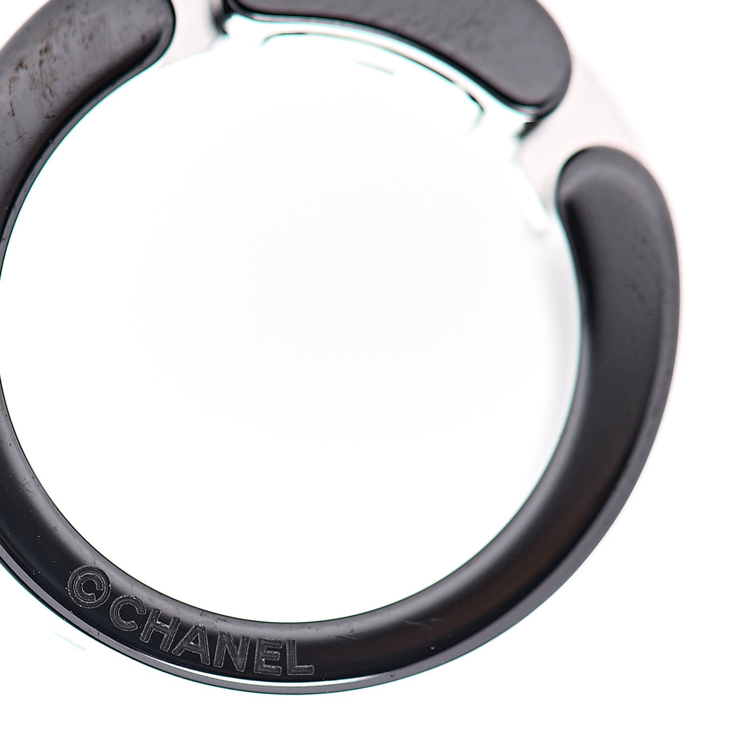 18K White Gold Black Ceramic Diamond Ultra Ring 49 4.75