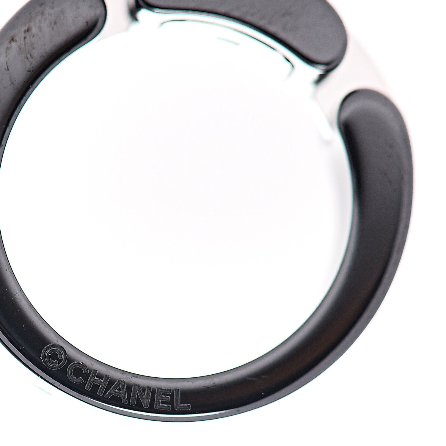 Chanel 18K White Gold Black Ceramic Diamond Ultra Ring 49 4.75 4 of 4