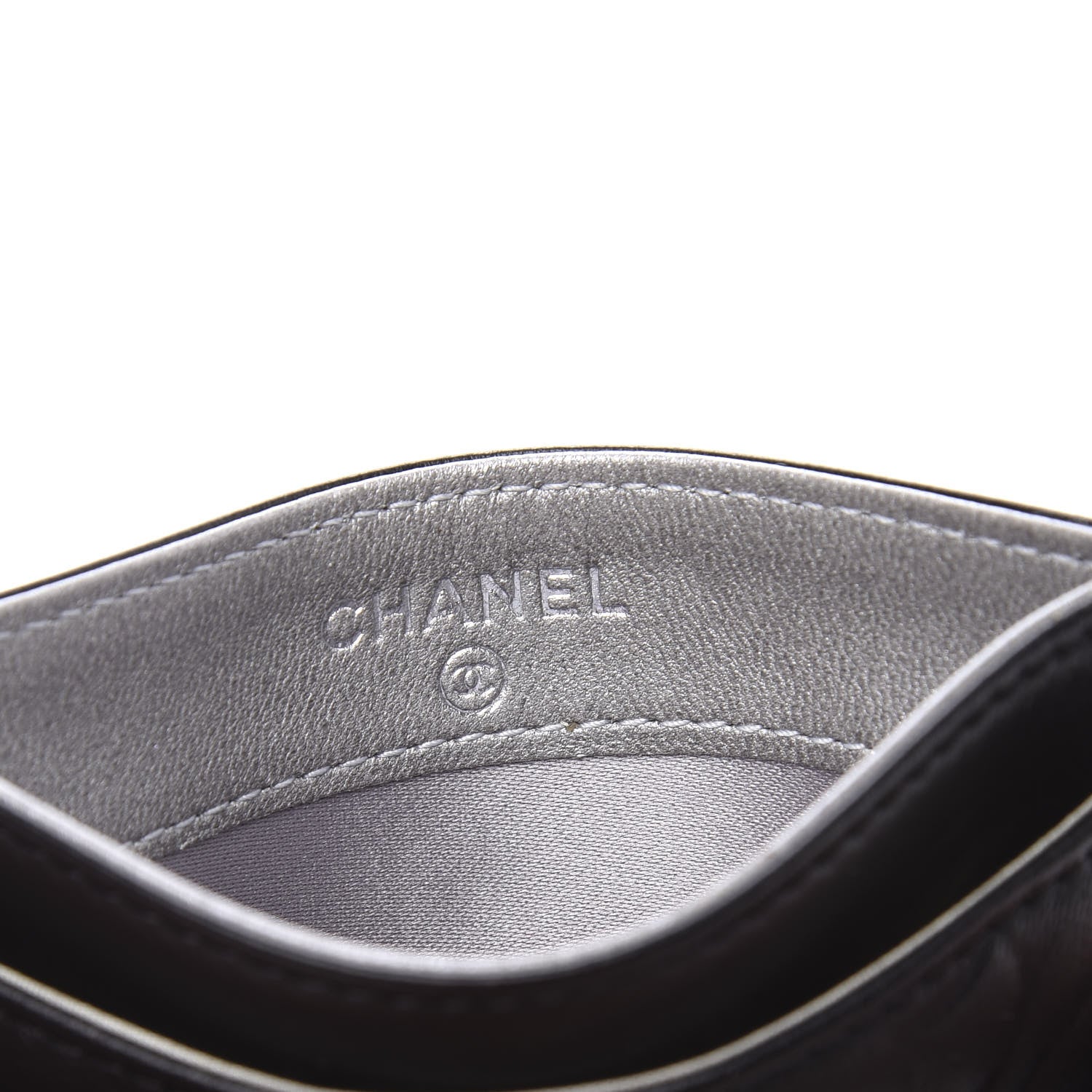 Chanel Lambskin Camellia Embossed Card Holder Black 7 of 10