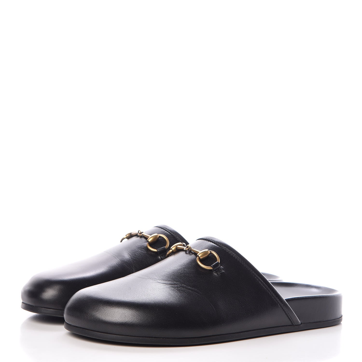 Gucci Malaga Kid Horsebit River Slippers 37 Black 3 of 11