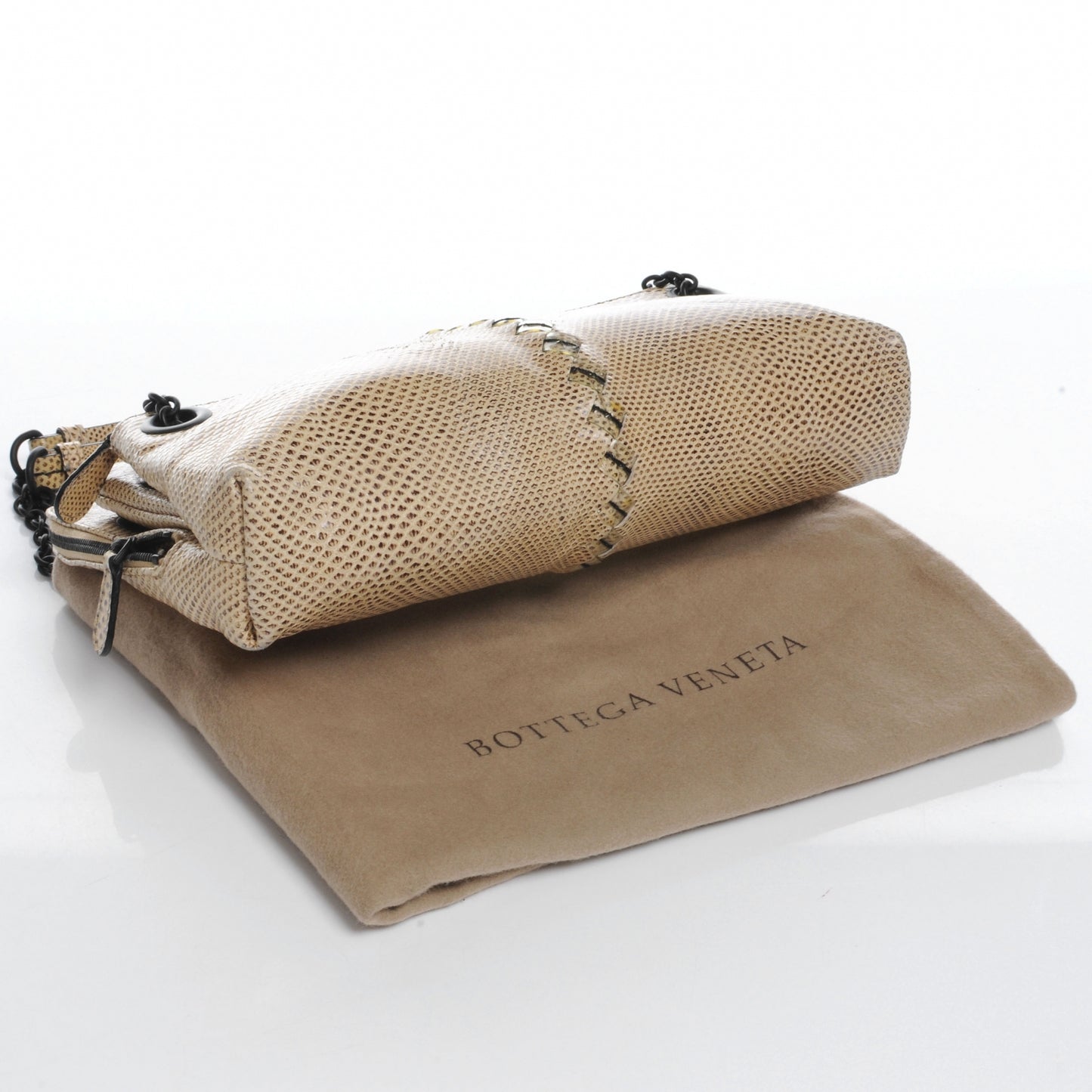 Antique Karung Snakeskin Chain Shoulder Bag Naturale