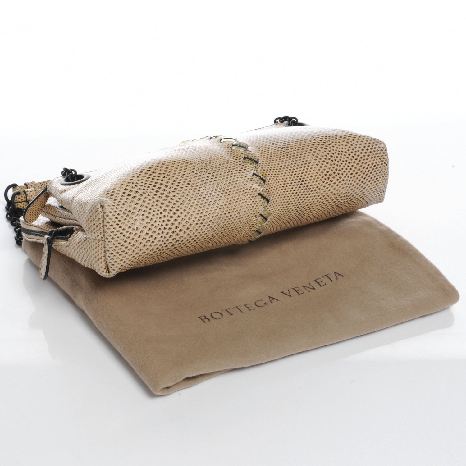 Bottega Veneta Antique Karung Snakeskin Chain Shoulder Bag Naturale 4 of 8