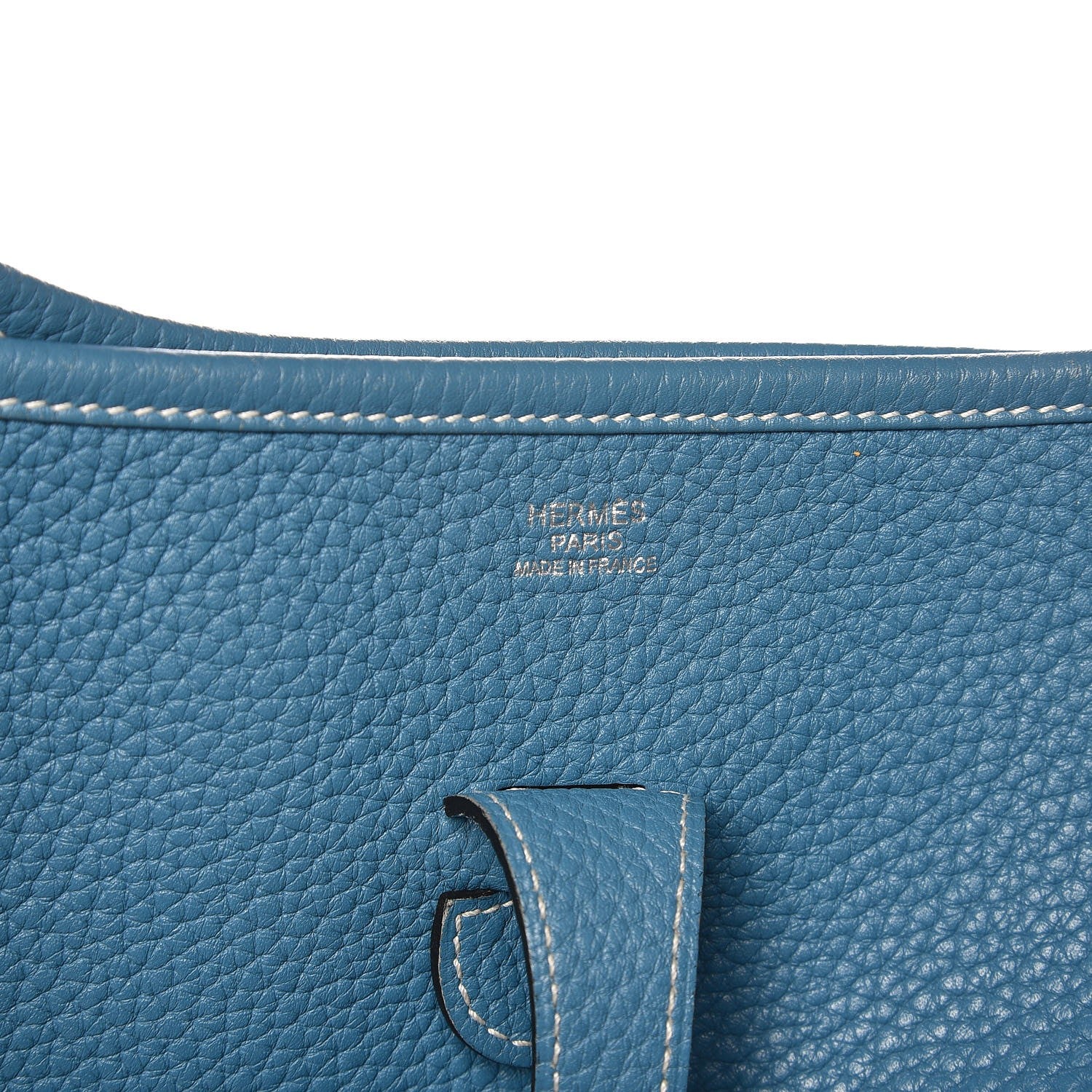 Hermes Taurillon Clemence Evelyne III PM Blue Jean 6 of 8