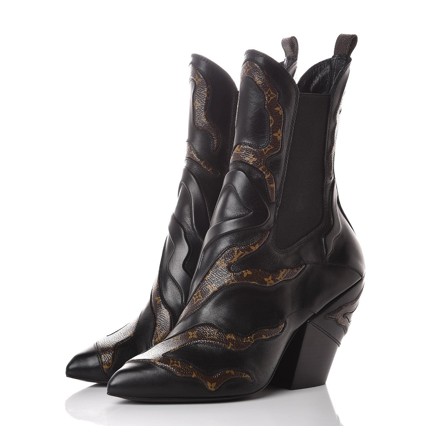 Calfskin Monogram Fireball Ankle Boots 36 Black