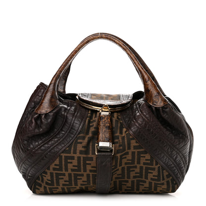 Fendi Zucca Nappa Nuvolata Vitello Tortuga Spy Tobacco Moro 1 of 11
