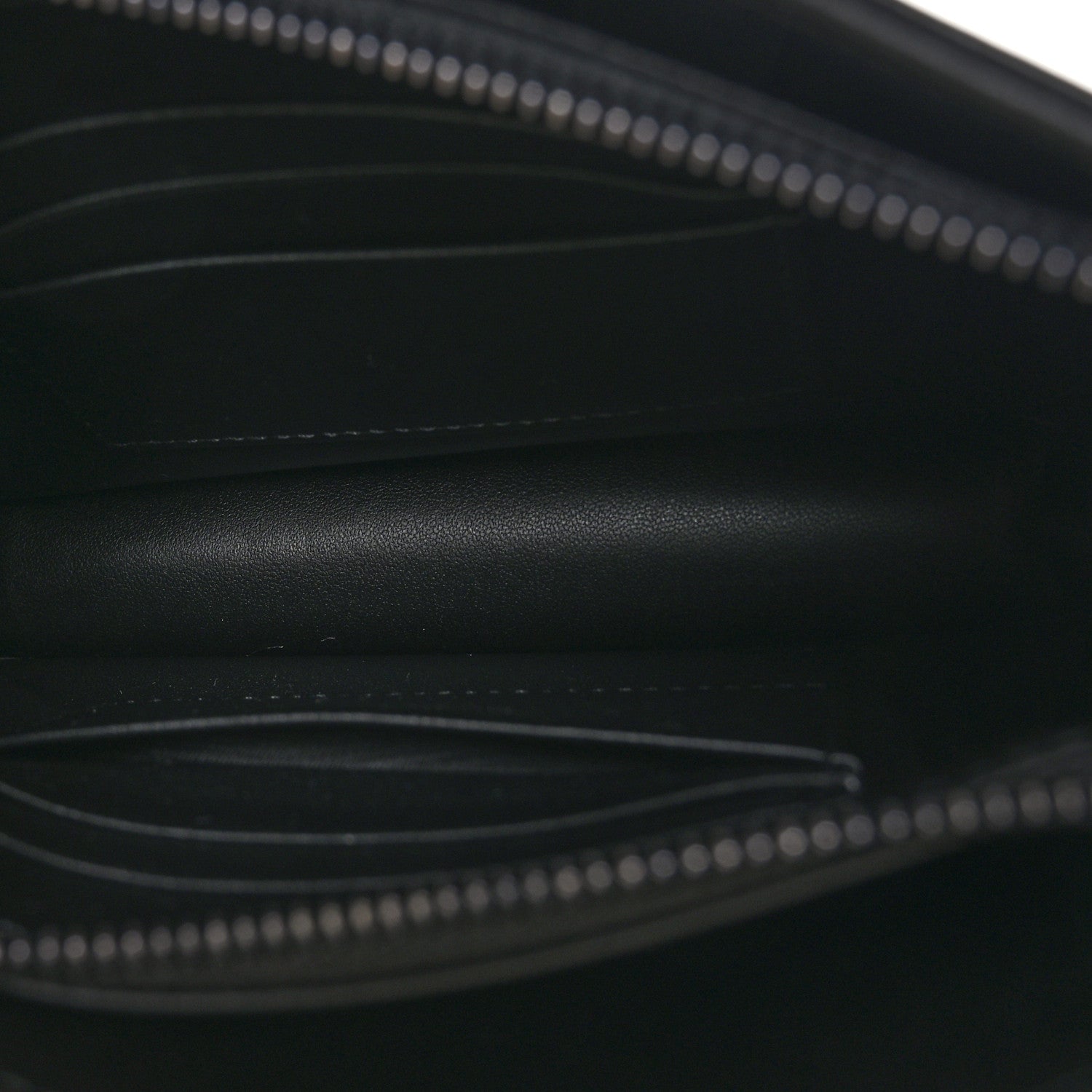 Christian Dior Calfskin Macrocannage Diamond Caro Zipped Pouch With Chain Black 6 of 11