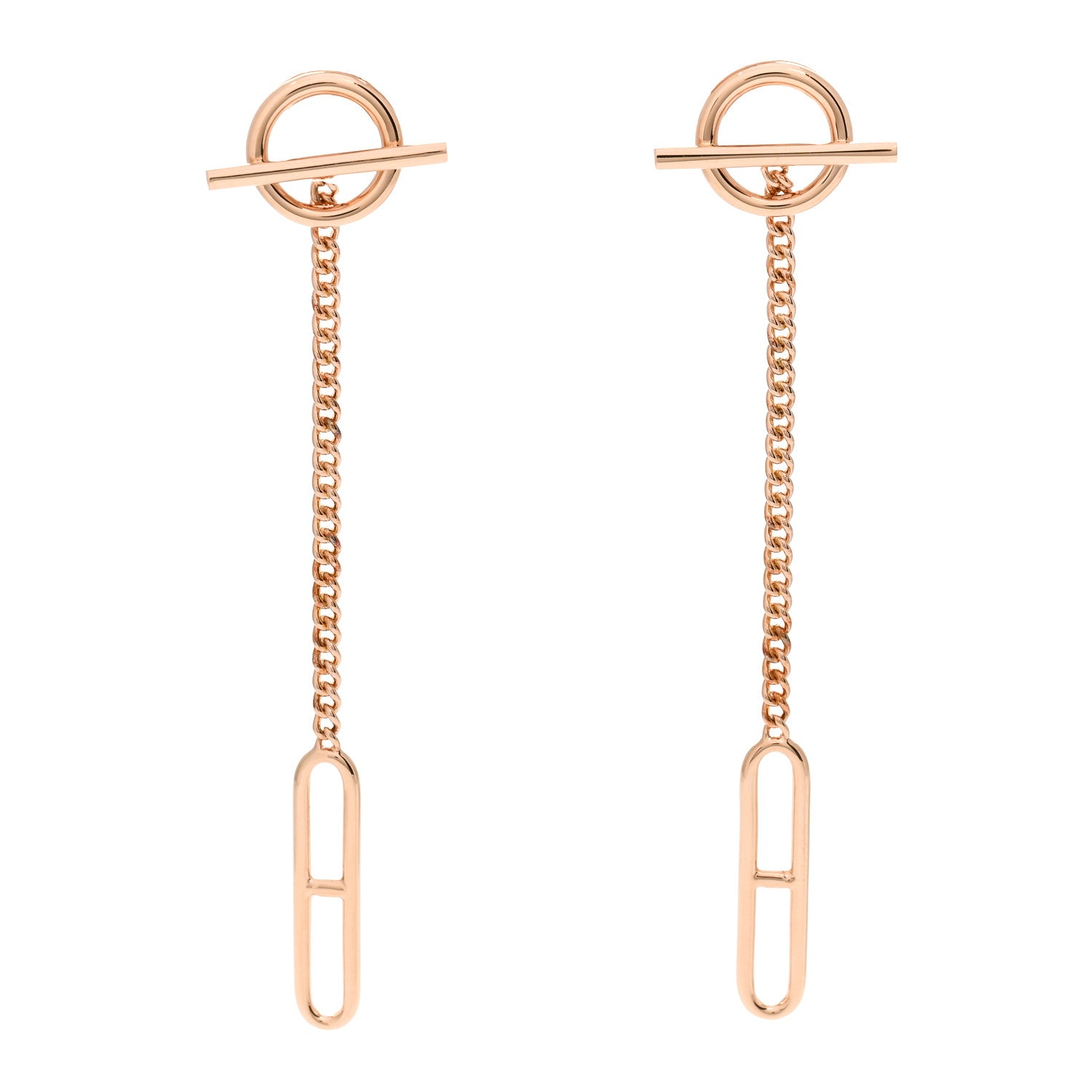 Hermes 18K Rose Gold Echappee Earrings 1 of 5