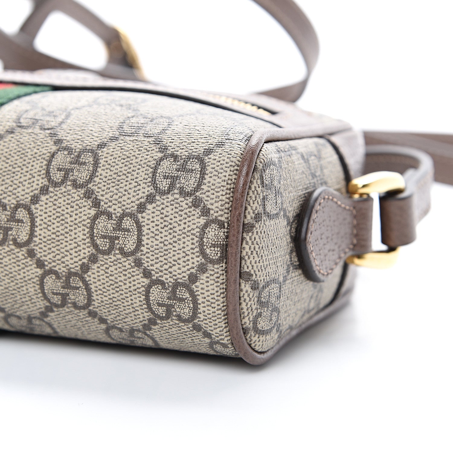 Gucci GG Supreme Monogram Web Mini Ophidia Shoulder Bag Brown 9 of 10