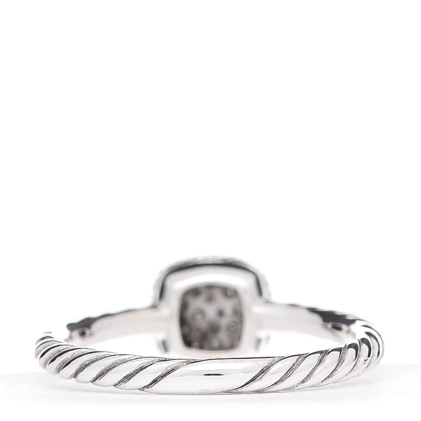 Sterling Silver Diamond 8mm Petite Pave Ring 54 6.75