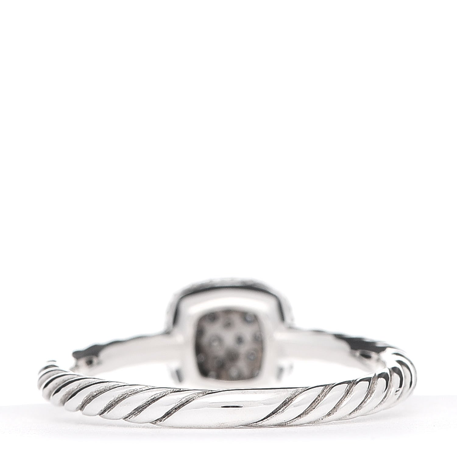 David Yurman Sterling Silver Diamond 8mm Petite Pave Ring 54 6.75 3 of 5
