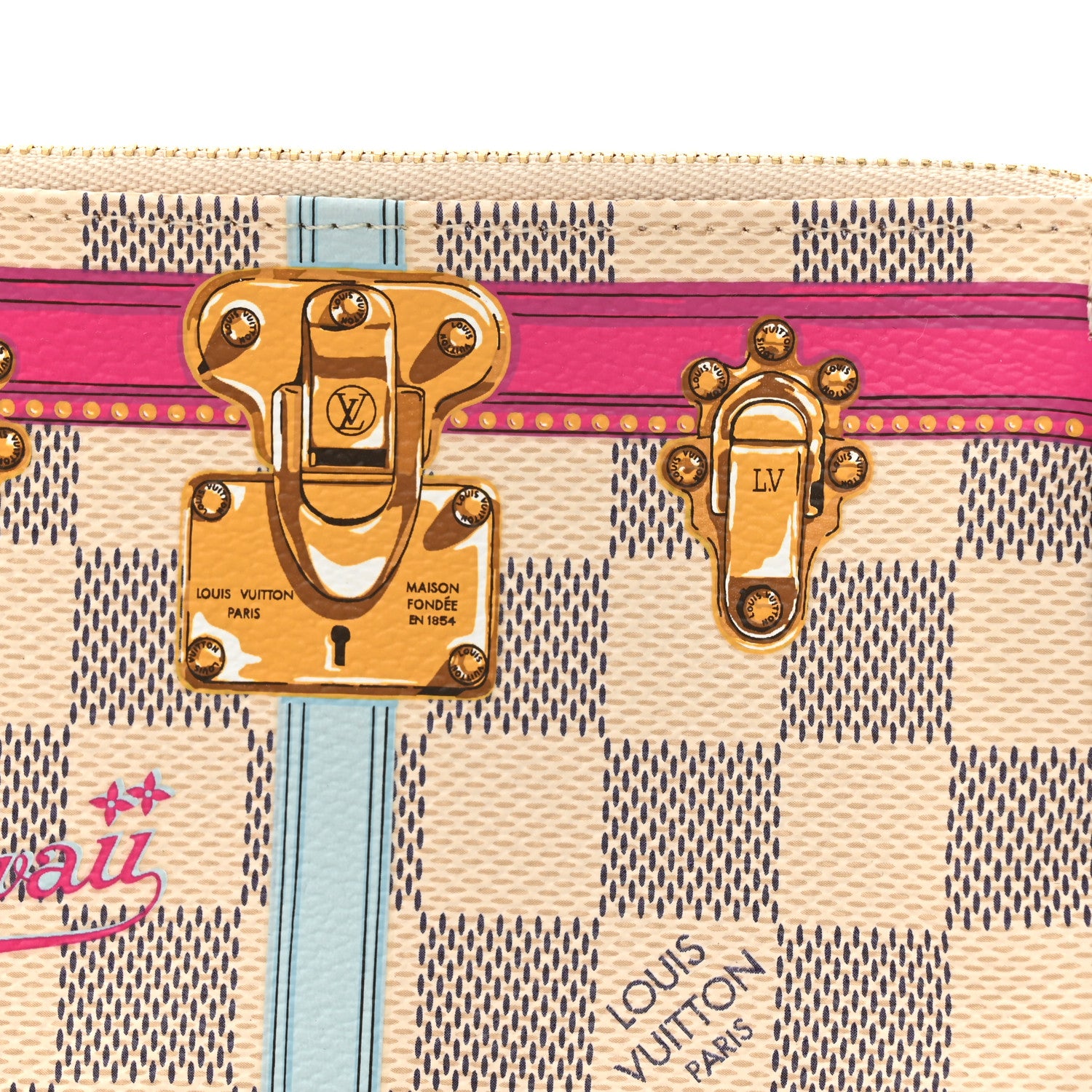 Louis Vuitton Damier Azur Summer Trunks Hawaii Mini Pochette Accessories 8 of 11