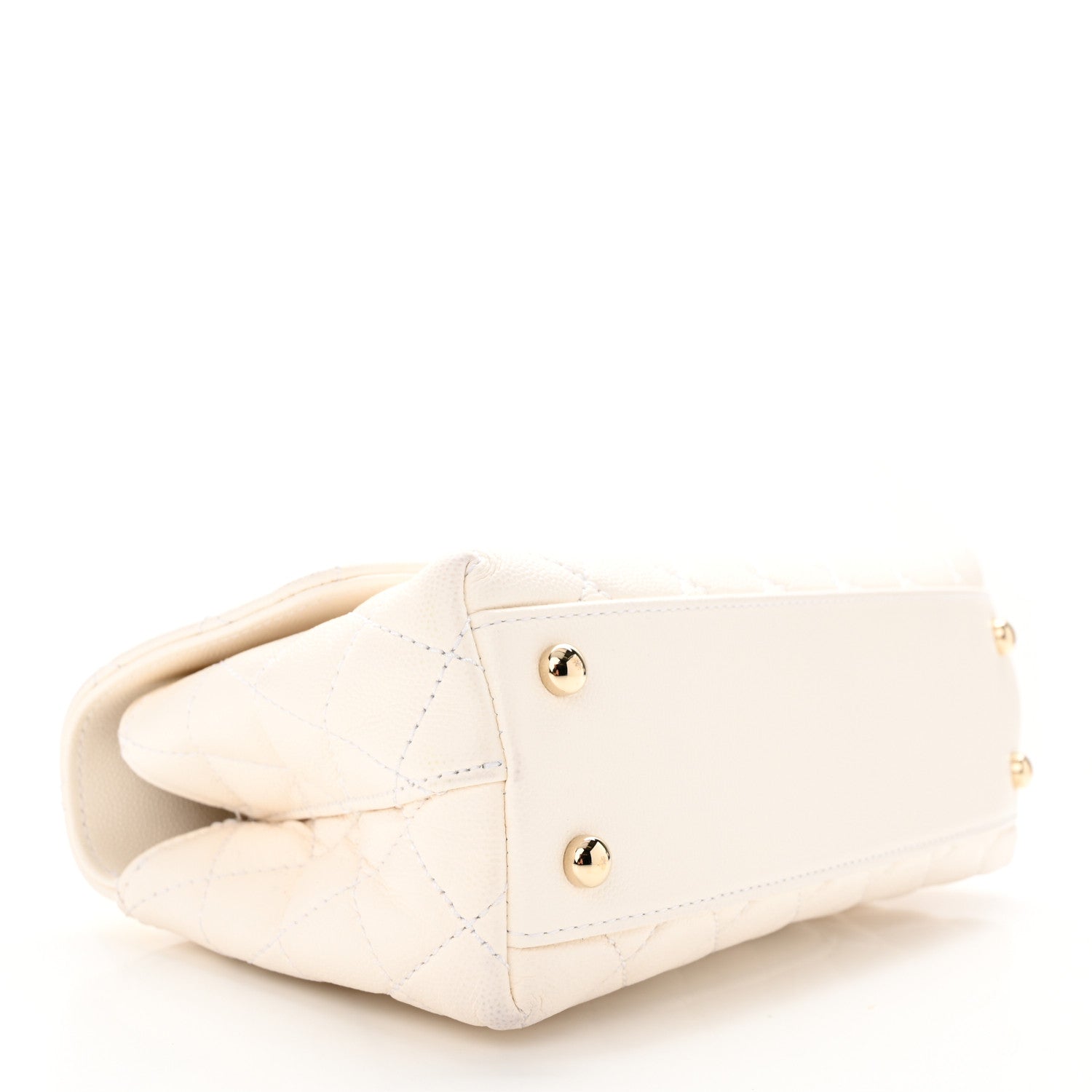 Chanel Caviar Quilted Mini Coco Handle Flap White 4 of 11