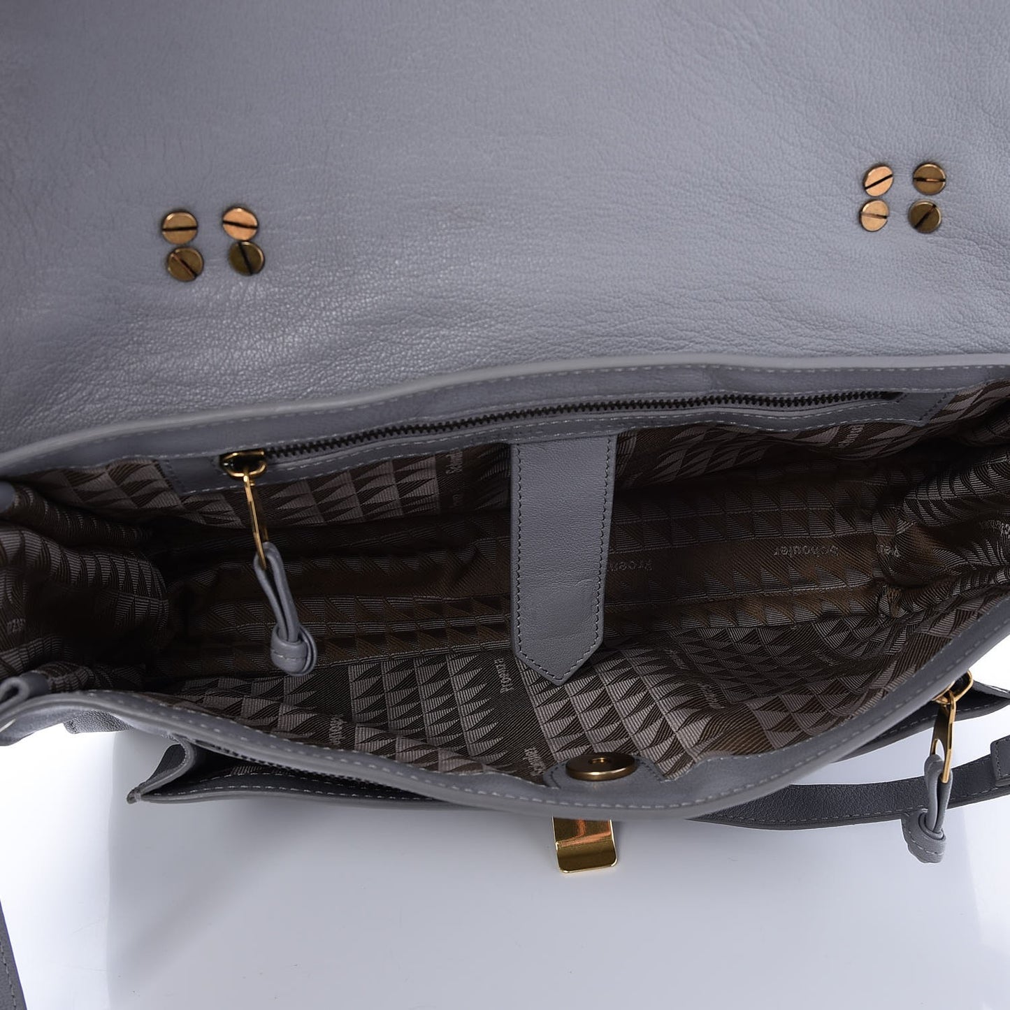 Lambskin Medium PS1 Satchel Concrete Grey
