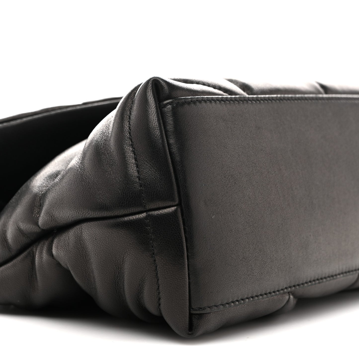 Lambskin Quilted Small Loulou Puffer Monogram Chain Satchel Black