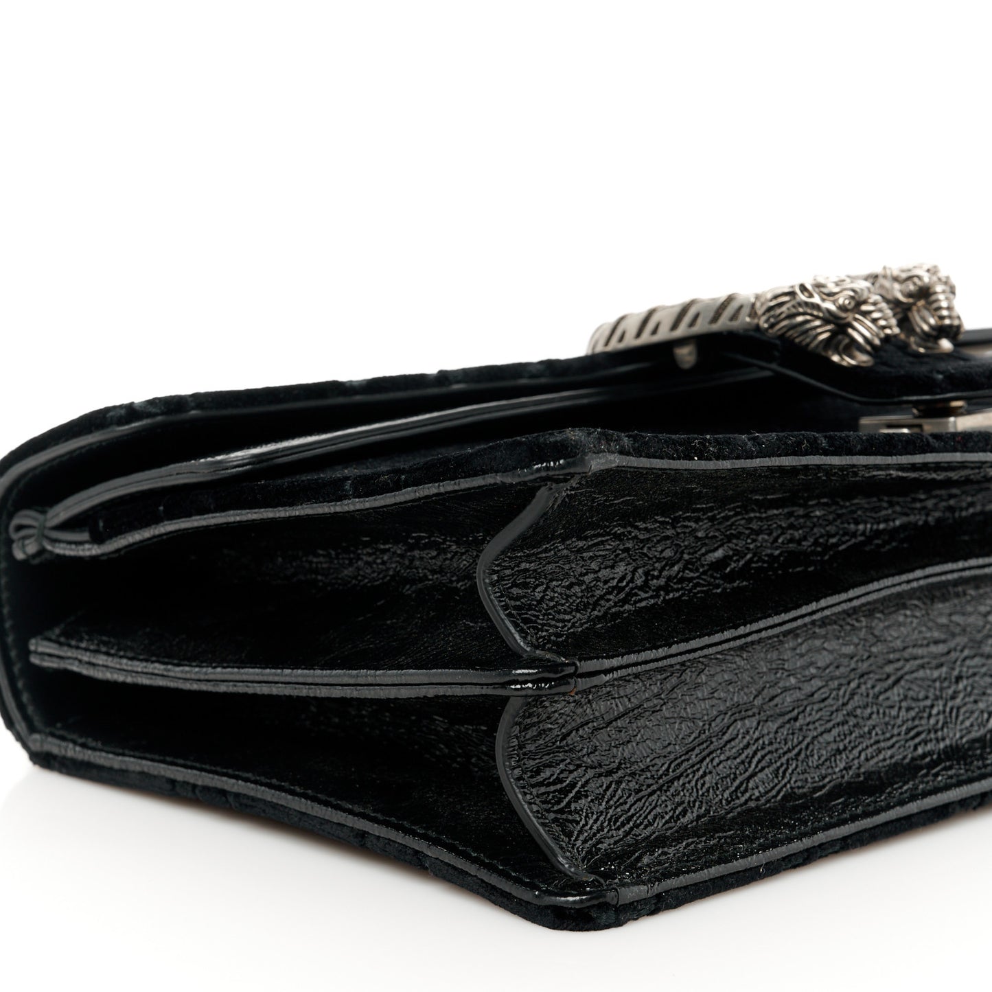 Velvet GG Monogram Small Dionysus Shoulder Bag Black