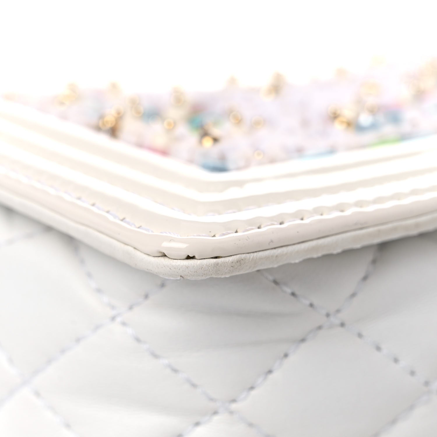 Chanel Patent Sequin Medium Boy Chanel Flap White Pink Light Blue 10 of 18