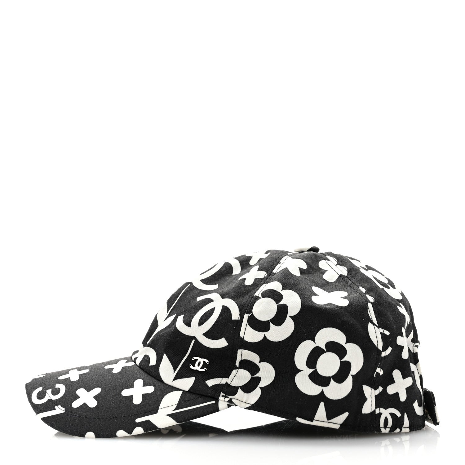 Chanel Cotton Cap Hat Black White 4 of 10