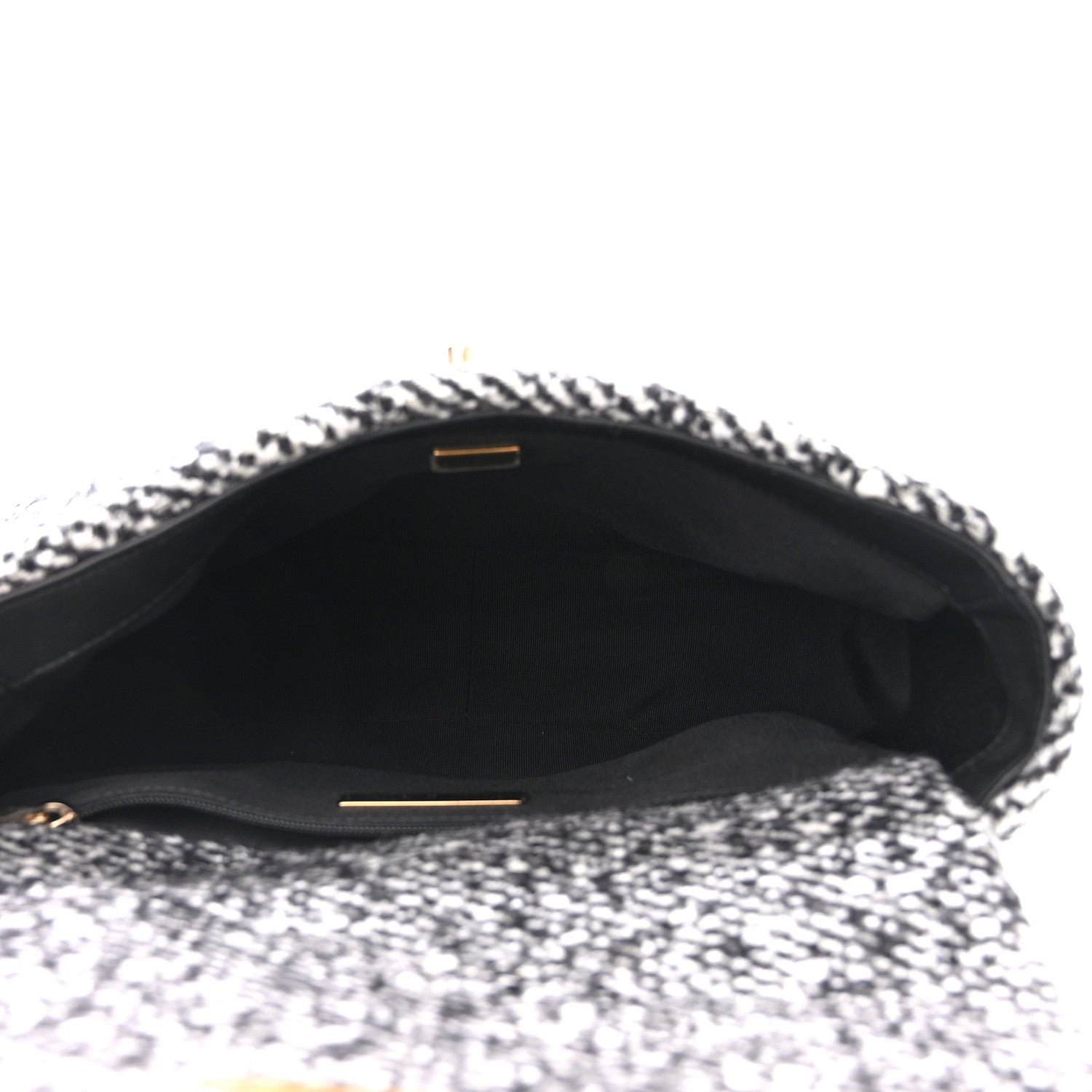 Chanel Tweed Quilted Medium Chanel 19 Flap Black Ecru 5 of 11