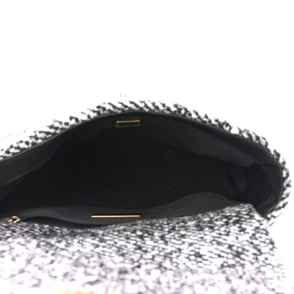Chanel Tweed Quilted Medium Chanel 19 Flap Black Ecru 5 of 11