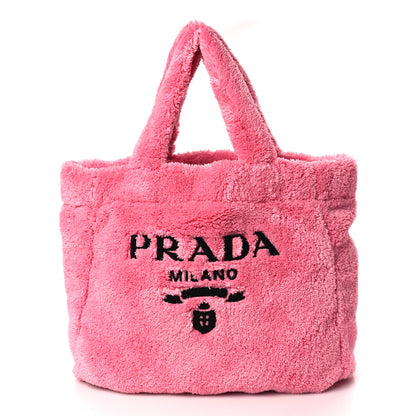 Prada Terry Cloth Tote Bag Petalo Black 1 of 9