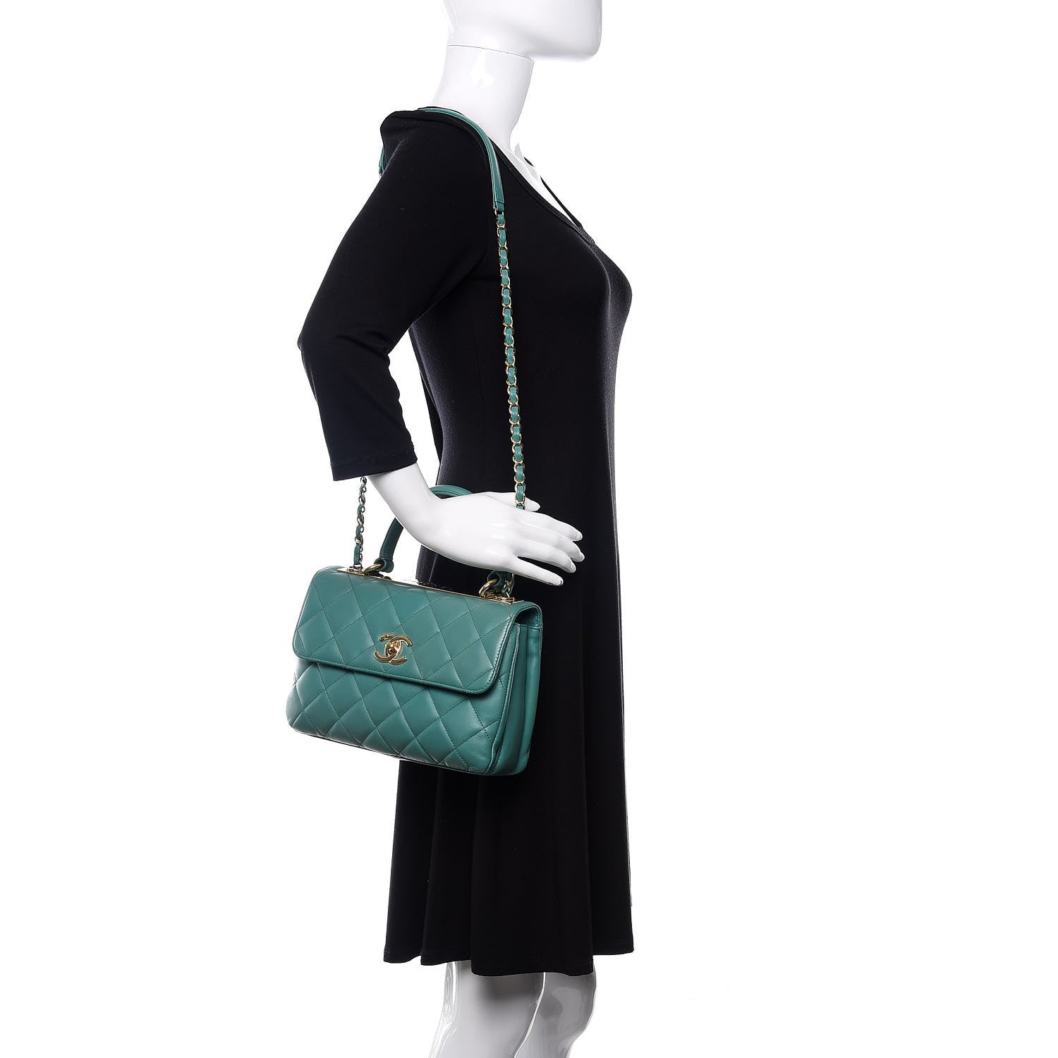 Chanel Lambskin Quilted Small Trendy CC Flap Dual Handle Bag Light Green 3 of 21