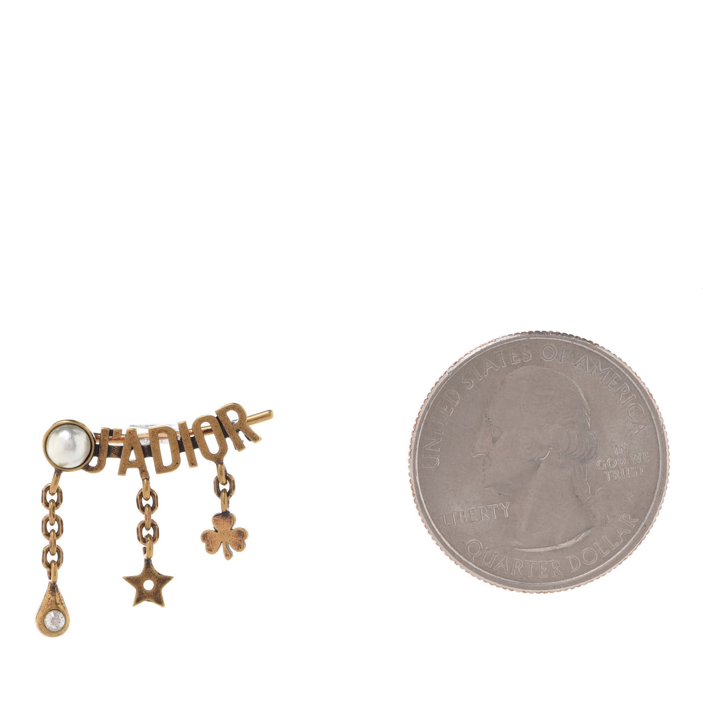 Pearl Crystal J'Adior Earring Aged Gold