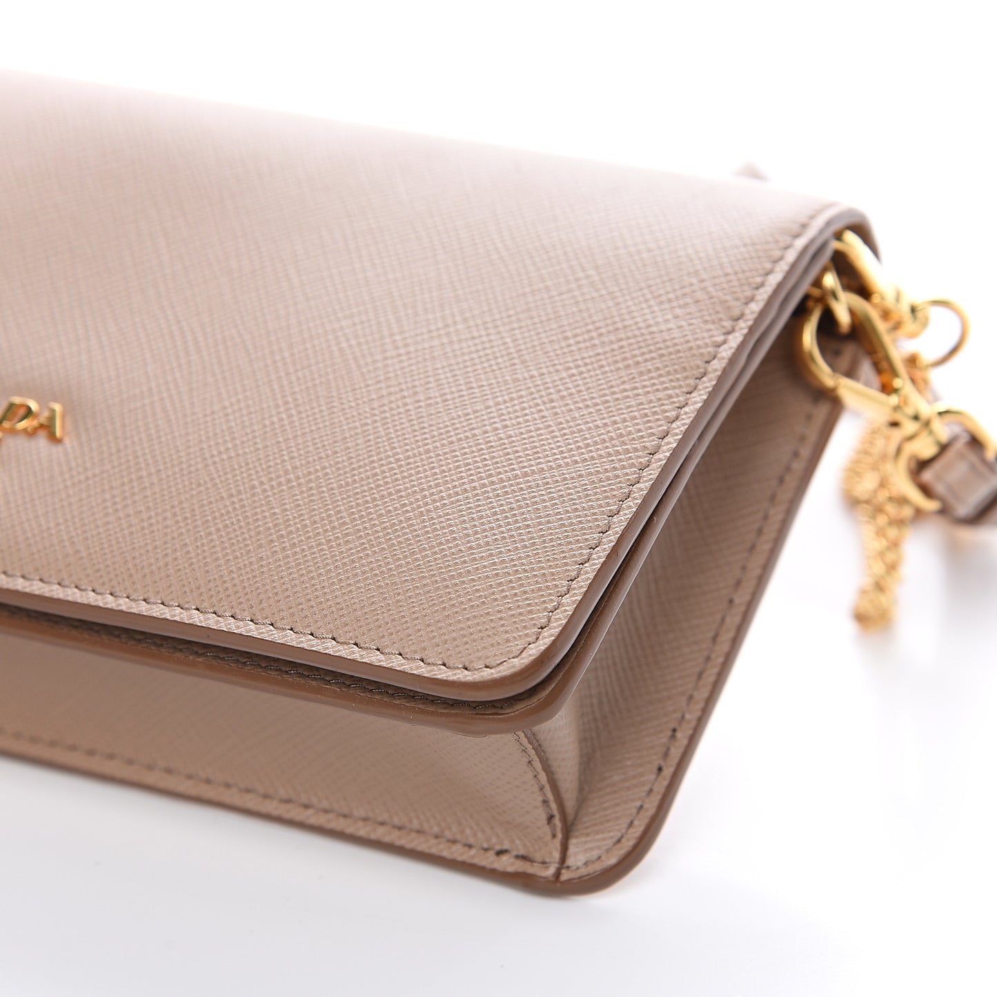 Saffiano Metal Oro Mini Crossbody Bag Cammeo